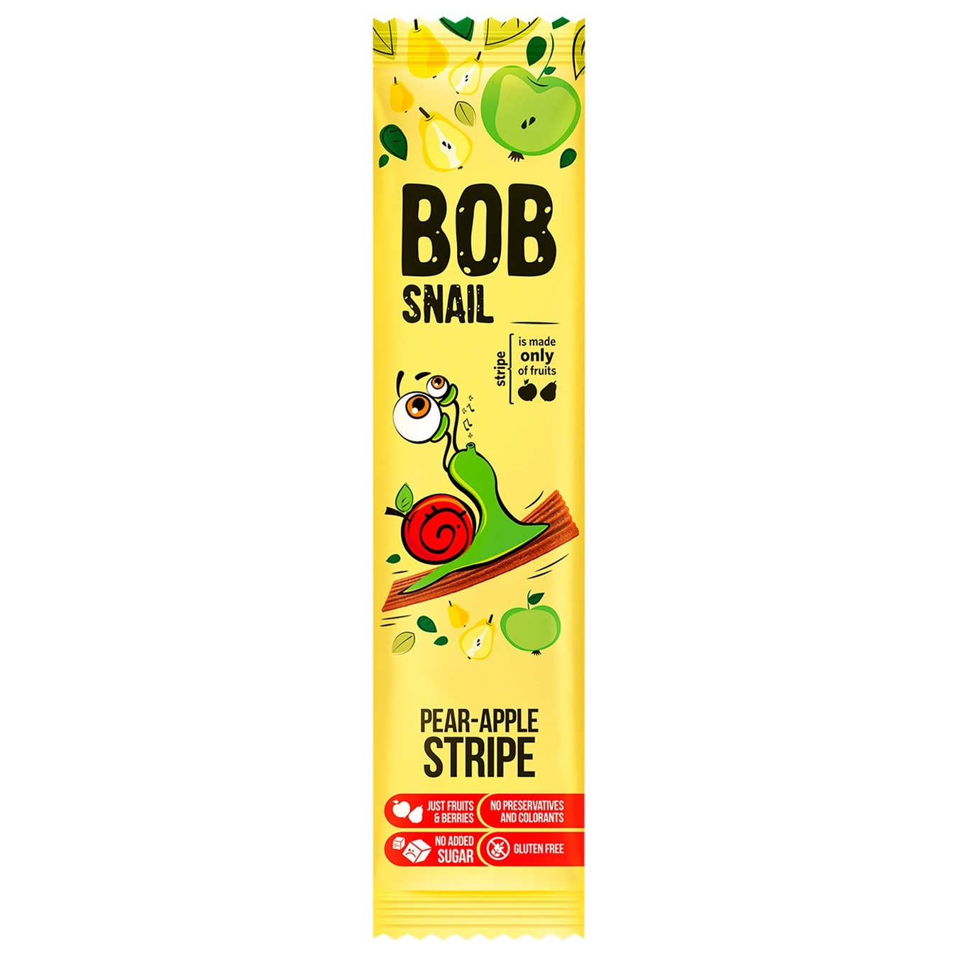 

Конфеты Bob Snail грушево-яблочный страйп 14г