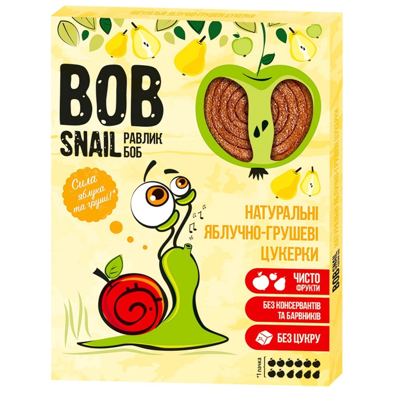 

Конфеты Bob Snail яблочно-грушевые натуральные 120г