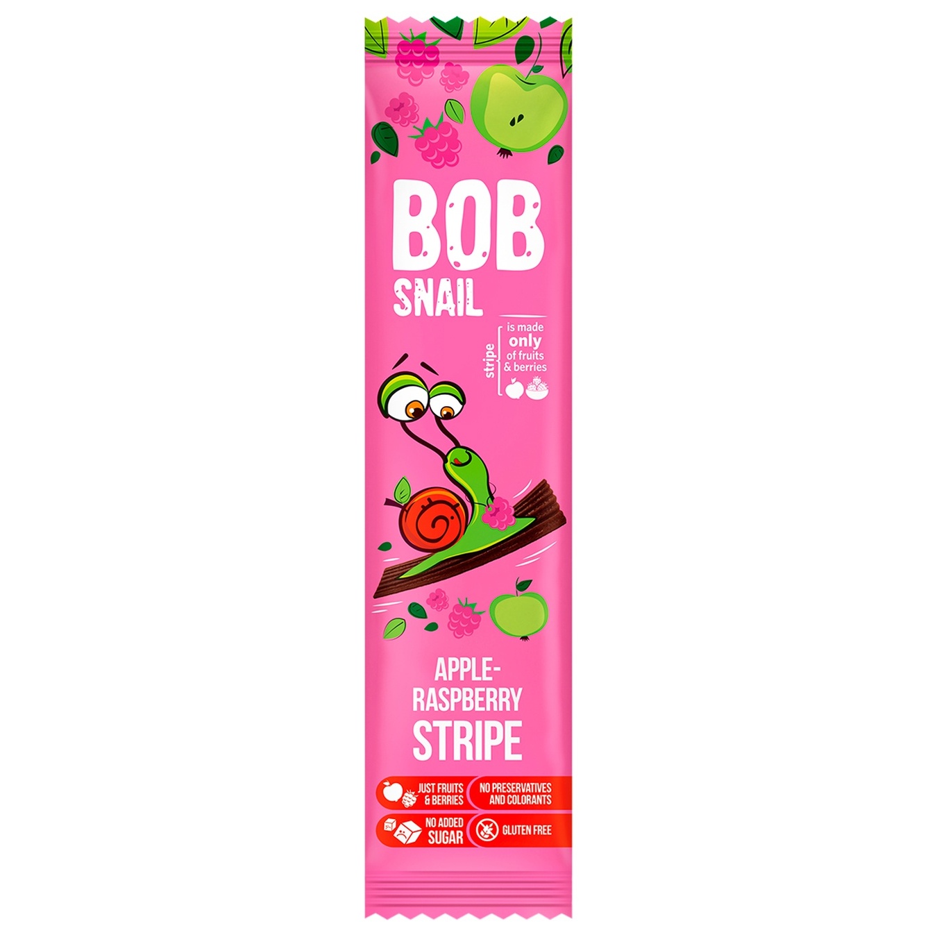 

Конфеты Bob Snail яблочно-малиновый страйп 14г