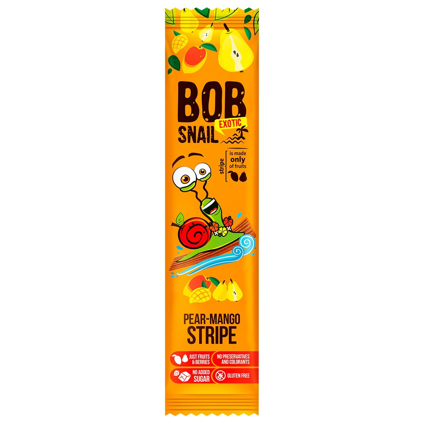 

Конфеты Bob Snail грушево-манговый страйп 14г