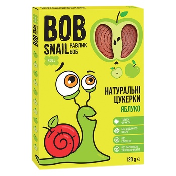 Цукерки Bob Snail яблучні натуральні 120г