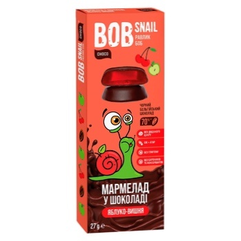 Мармелад Bob Snail яблуко-вишня в шоколаді без цукру 27г