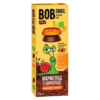 Bob Snail marmalade apple-mango-pumpkin-chia in chocolate with without sugar 27g - buy, prices for Auchan - photo 1