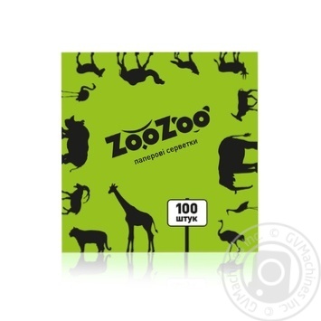 Серветки ZooZoo паперові 100шт х12 купить, цены на МегаМаркет - фото 1