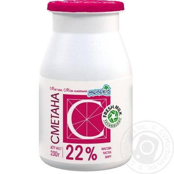 Sour cream Molokiya Milk classics not heat-treated 22% 230g plastic bottle Ukraine - buy, prices for - photo 1