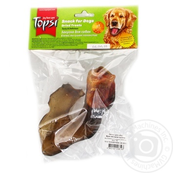 Topsi for dogs dried beef ears 60g - buy, prices for MegaMarket - photo 1