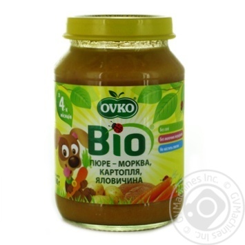 Пюре Ovko Bio морква картопля яловичина 190г купити, ціни на МегаМаркет - фото 1