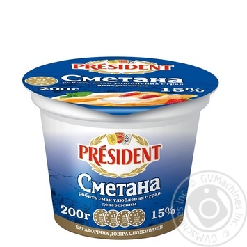 President Sour cream 15% 200g - buy, prices for MegaMarket - photo 2