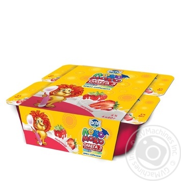 Крем творожный Lactel Локо Моко з клубникой 4% 4*60г Крем творожный Lactel Локо Моко з клубникой 4% 4*60г - купить, цены на - фото 3