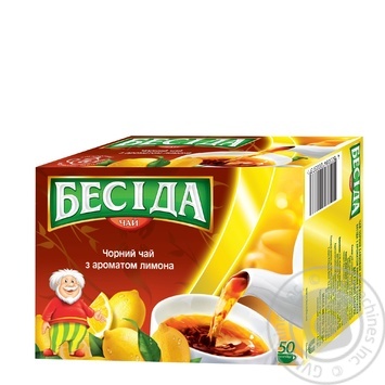 Чай Бесіда чорн. лимон 50пак 75г купити, ціни на МегаМаркет - фото 1