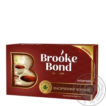 Чай Brooke Bond Rich Black чорний 50пак 90г купить, цены на МегаМаркет - фото 1