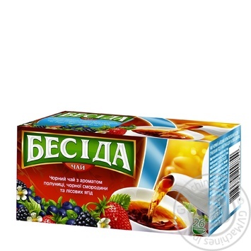 Tea Beseda with berries black 26pcs 39g - buy, prices for MegaMarket - photo 2