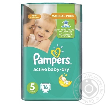 Diapers Pampers Active Baby-Dry 5 Junior 11-18kg 16pcs - buy, prices for NOVUS - photo 1