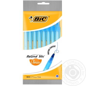 Ручка кулькова BIC Раунд Стік синя 8шт купити, ціни на МегаМаркет - фото 1