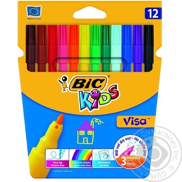 Фломастери Bic Visa 880 12шт. купити, ціни на МегаМаркет - фото 1
