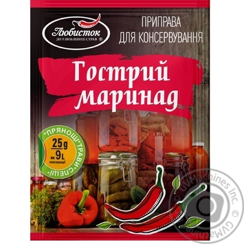 Приправа Любисток Маринад гострий 25г x20 купить, цены на МегаМаркет - фото 1