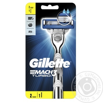 Станок бритвенный Gillette Mach 3 Turbo со сменной кассетой 2шт купить, цены на МегаМаркет - фото 1