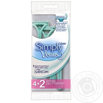 Бритвы одноразовые Simply Venus2 4+2шт купить, цены на МегаМаркет - фото 1