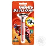 Men's Razor Gillette SLALOM Red with 1 Razor Blade