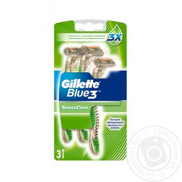 Одноразові бритви Gilette Blue 3 SenseCare 3шт купити, ціни на МегаМаркет - фото 1