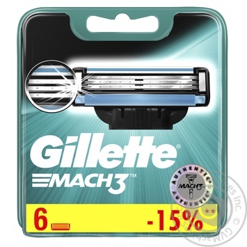 Cartridge Mach 3 for shaving 6pcs - buy, prices for MegaMarket - photo 1