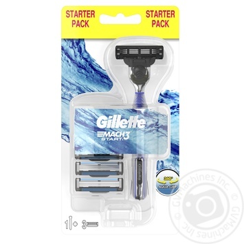 Станок для гоління Gillette Mach3 Start з ручкою Aqua Grip + 3 змінні касети купити, ціни на МегаМаркет - фото 1