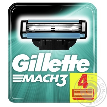 Касети Gillette Mach 3 змінні для гоління 4шт купити, ціни на МегаМаркет - фото 2