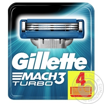 Сменные картриджи для бритья Gillette Mach 3 Turbo 4шт купить, цены на МегаМаркет - фото 2