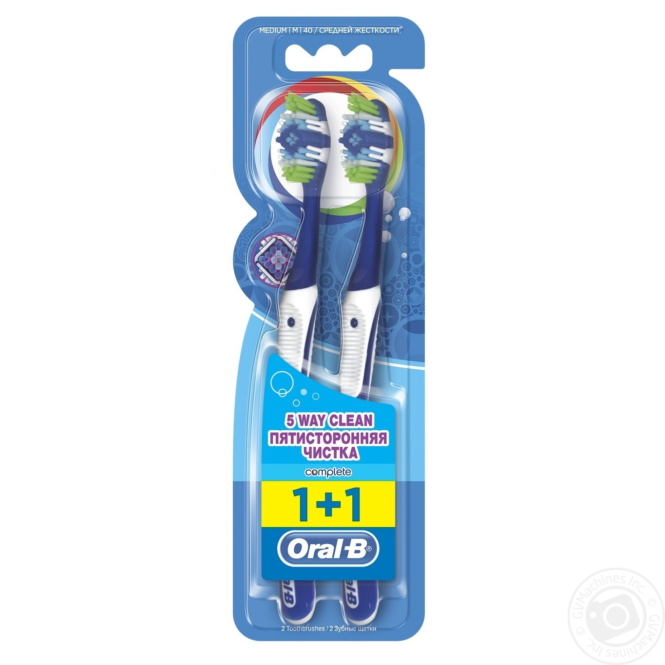 

Зубная щетка Oral-B Комплекс Пятисторонняя Чистка средняя 2шт