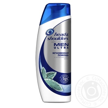 Шампунь Head & Shoulders Men Ultra Миттєва допомога проти лупи зі заспокійливою м'ятою 200мл купити, ціни на МегаМаркет - фото 1