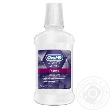 Ополаскиватель для полости рта Oral-B 3D White Luxe Кристальная свежесть 250мл купить, цены на МегаМаркет - фото 1