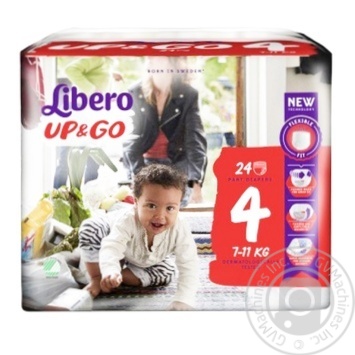 Подгузники Libero Up&Go Super Hero 4 7-11кг 24шт