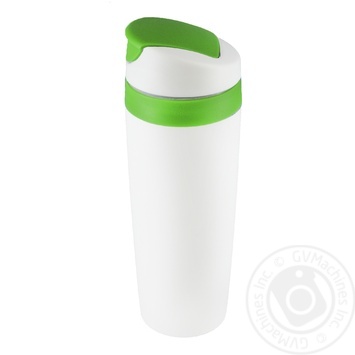 Plastic White-Green Thermos Mug 0.45l