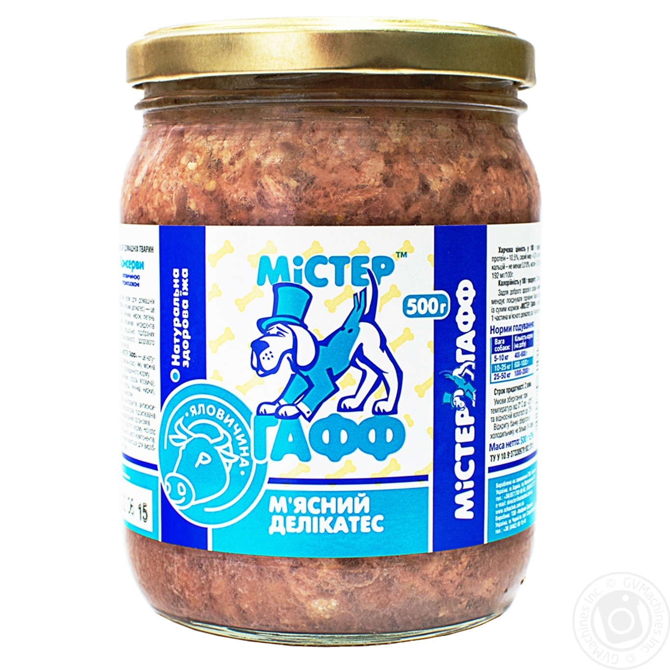 

Корм для собак Мистер Гафф Мясные деликатесы с говядиной 500г