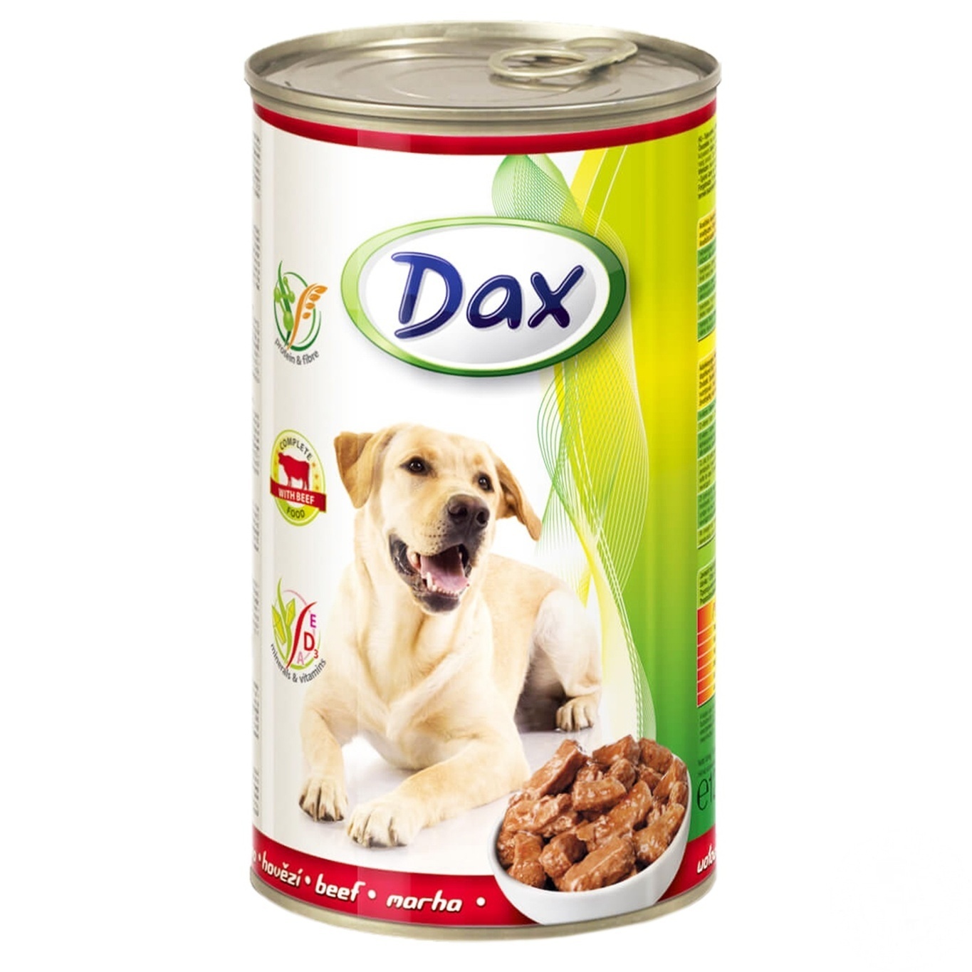 

Корм для собак Dax с говядиной ж\б 1240г