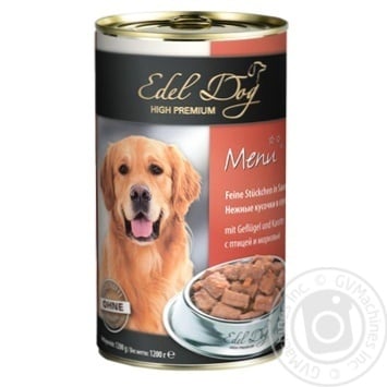 Edel Dog Poultry and Carrot In Sauce Dog Food 1.2kg - buy, prices for Tavria V - photo 1