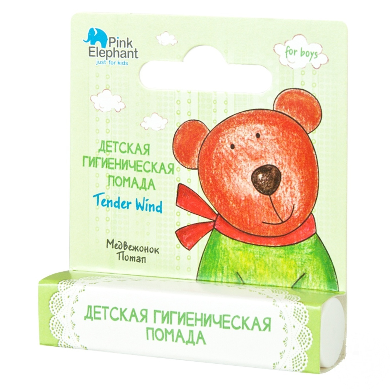 

Помада Pink Elephant Tender Wind Медвежонок Потап гигиеническая 3г