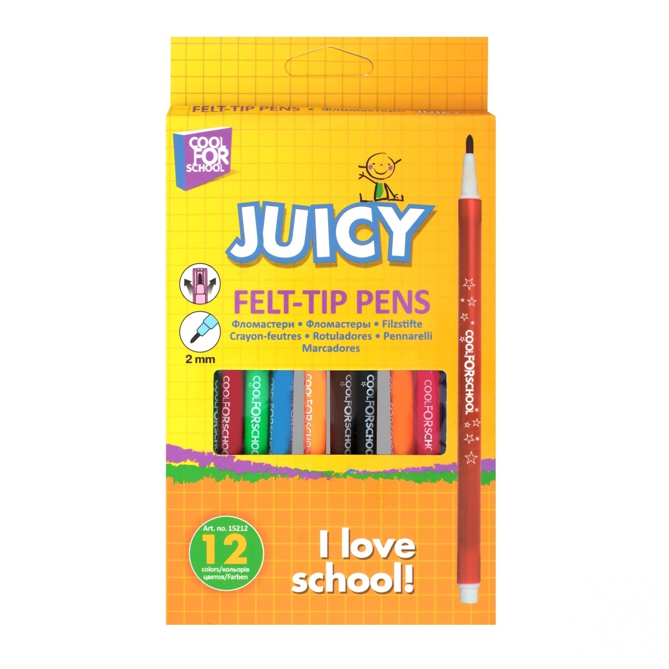 

Фломастеры круглые Cool for School Juicy 12 цветов CF15212