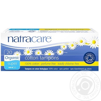 Тампони Natracare Organic Super з органічної бавовни 20шт - купити, ціни на МегаМаркет - фото 1