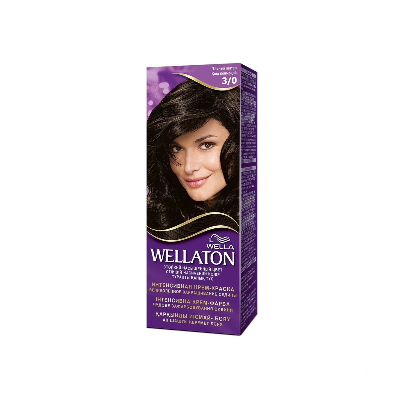 

Интенсивная крем-краска для волос Wellaton 3/0 темный шатен