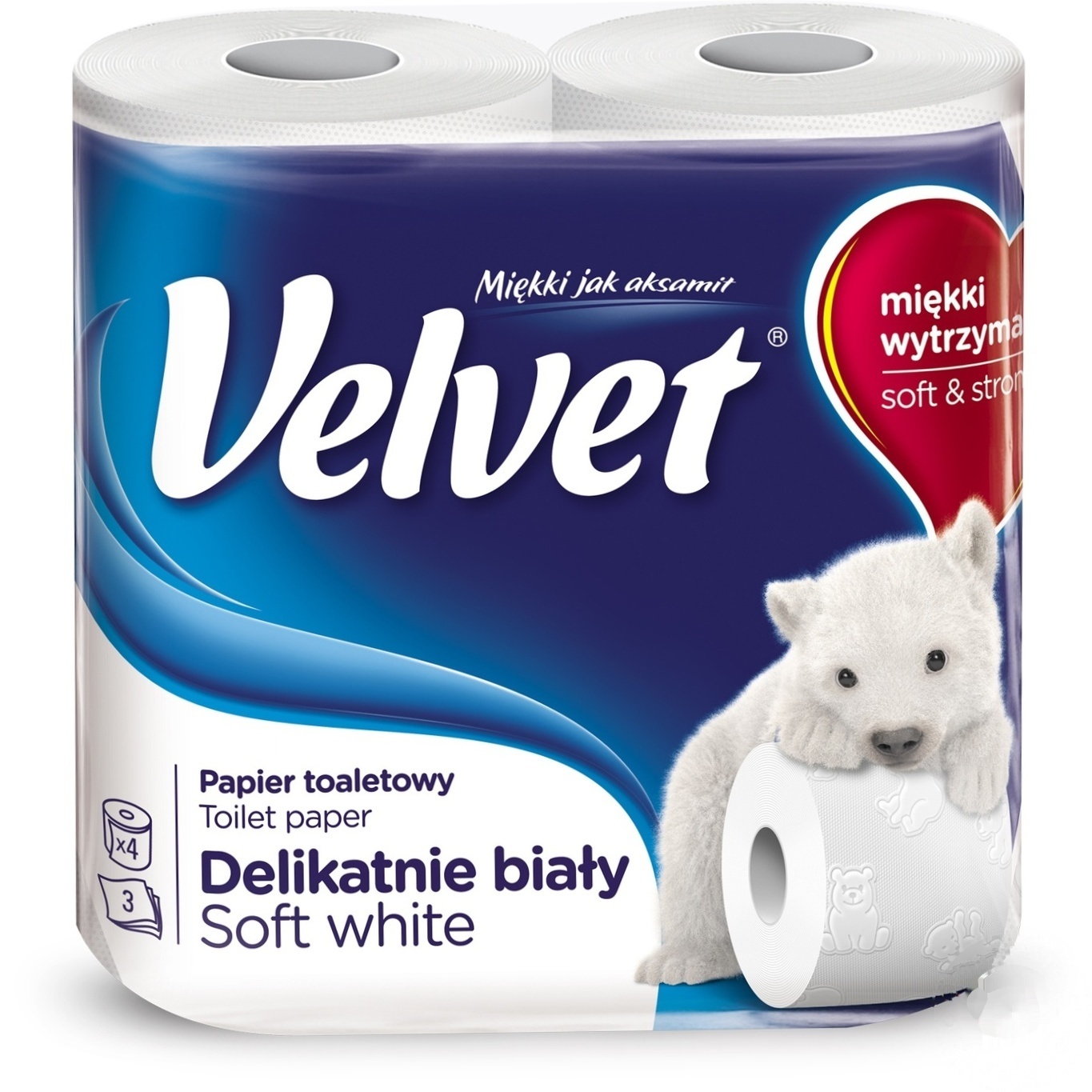 

Бумага туалетная Velvet 3слоя 4шт