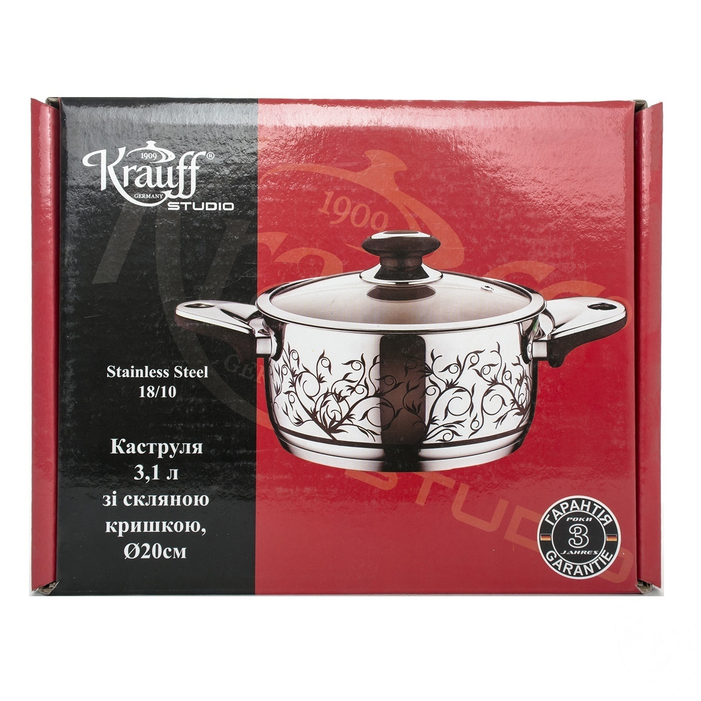 

Кастрюля Krauff со стеклянной крышкой 3,1л