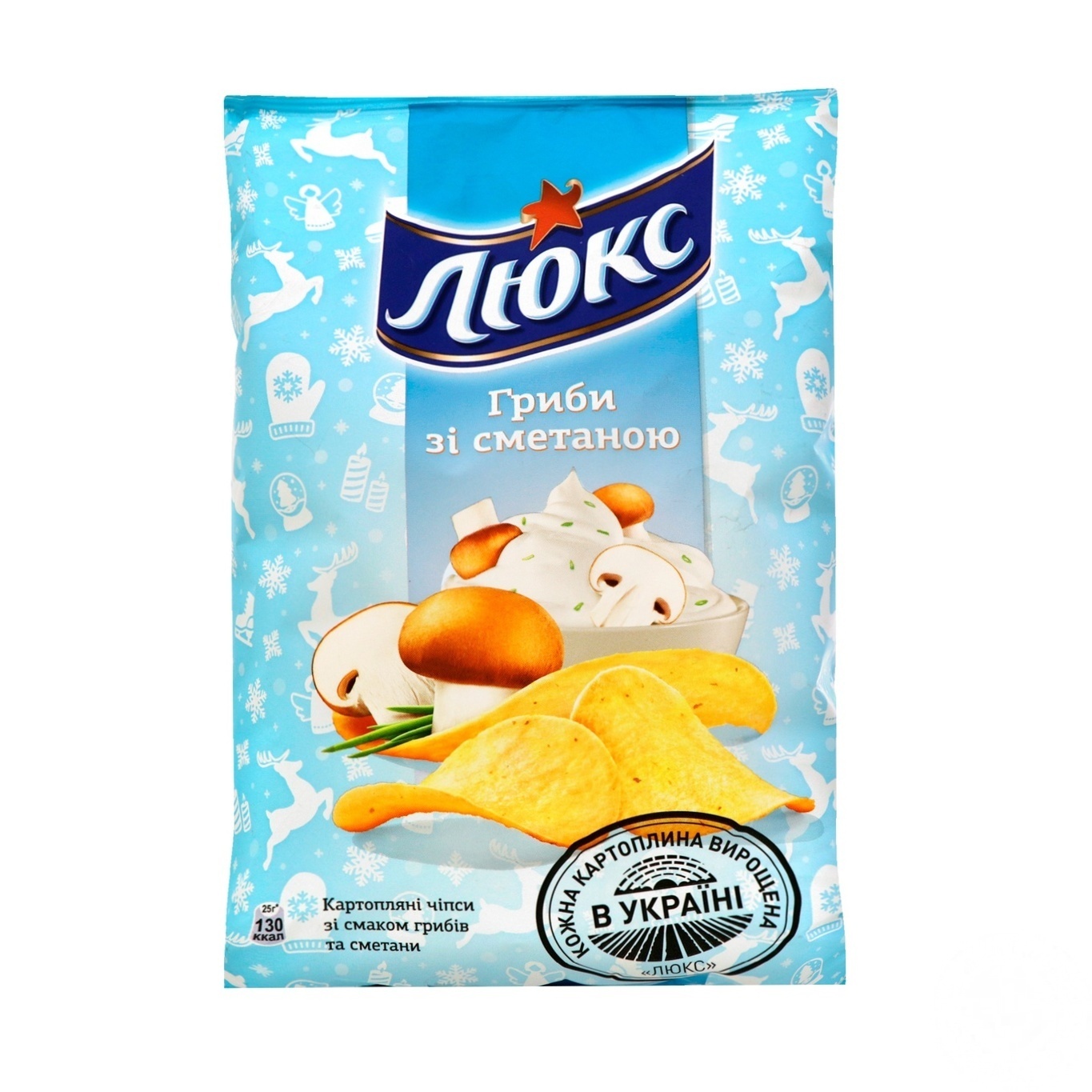 

Чипсы Люкс со вкусом грибов и сметаны 133г