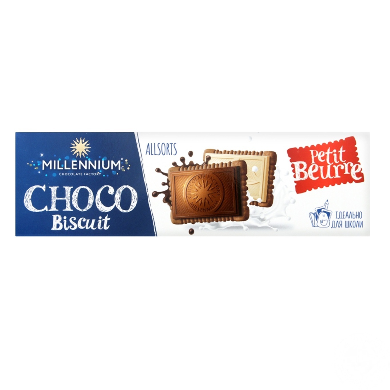 

Шоколад Millennium Choco Biscuit ассорти с печеньем 132г