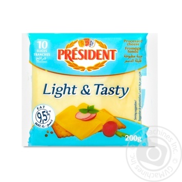 President Processed cheese Light 9.5% 200g - buy, prices for Vostorg - photo 1