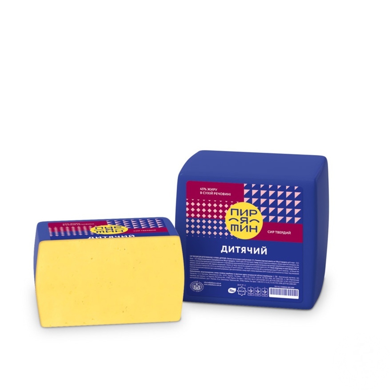 

Сыр Пирятин Детский 45% брус