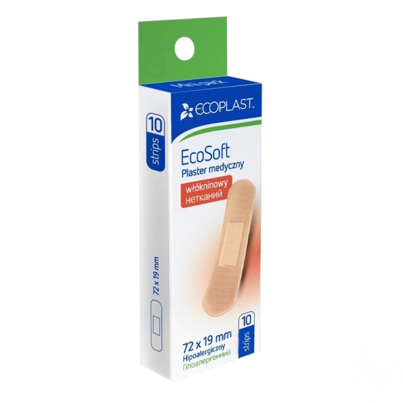 

Пластырь Ecoplast медицинский нетканый 72x19мм 10шт