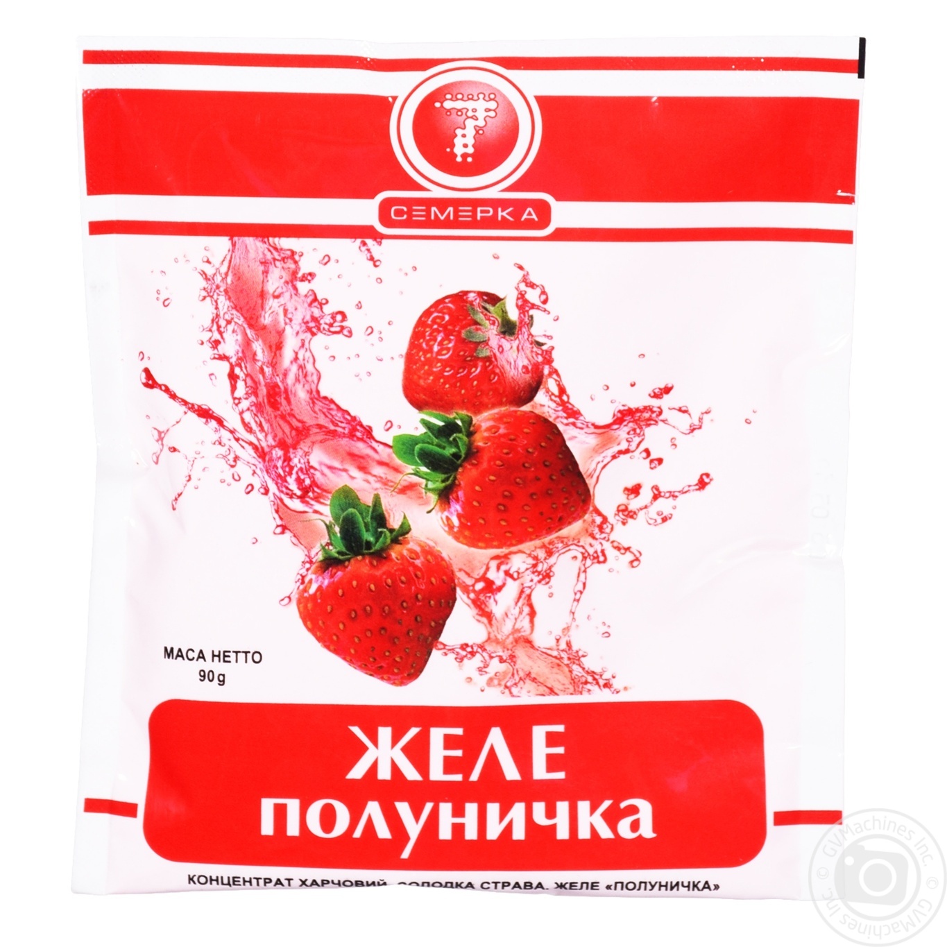 

Желе Семерка 90 г пак. Полуничка