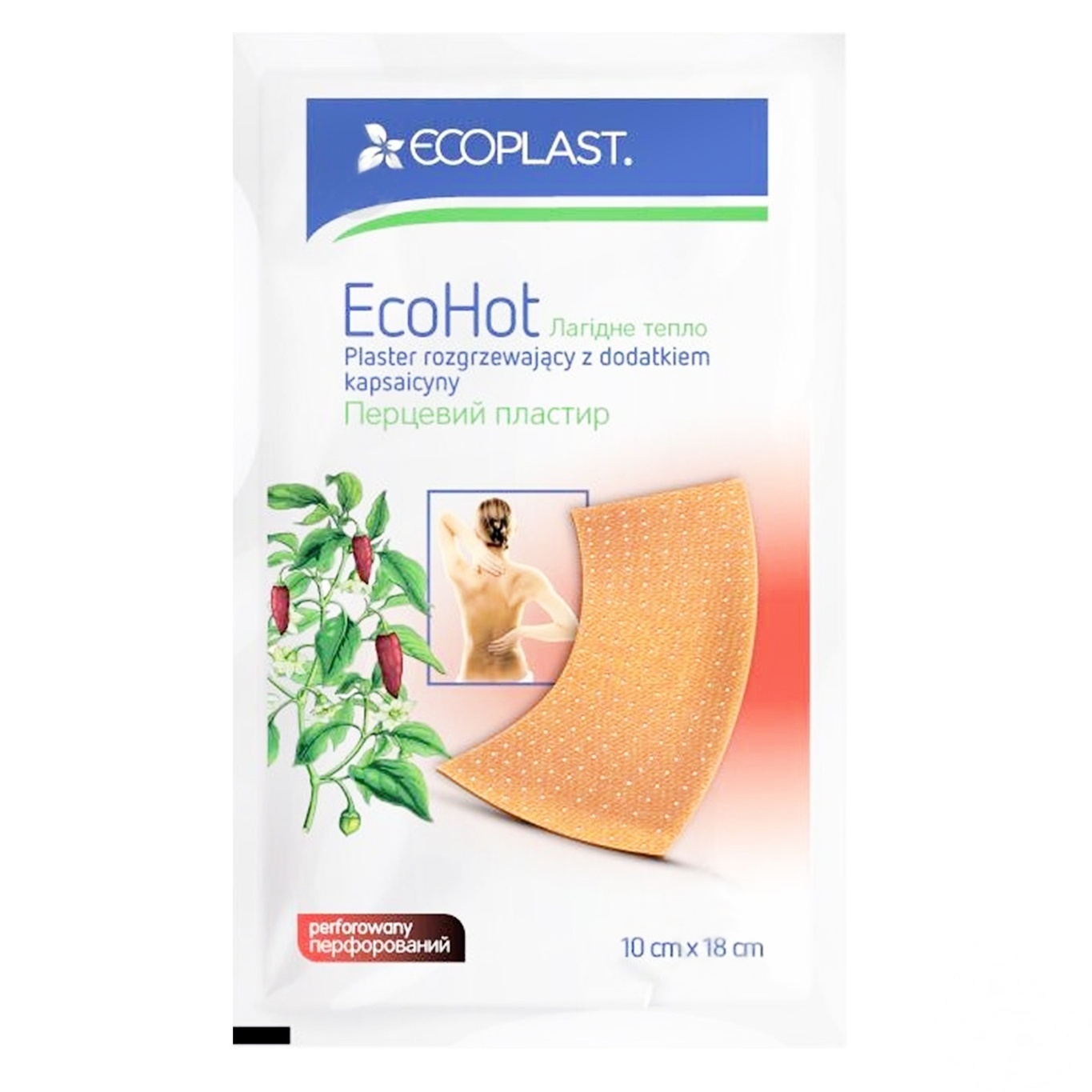 

Пластырь перцовый Ecoplast перфорированный 10x18см
