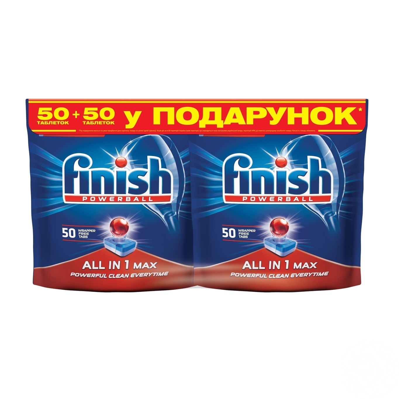 

Таблетки Finish Tabs All in 1 для посудомоечных машин 50+50шт.